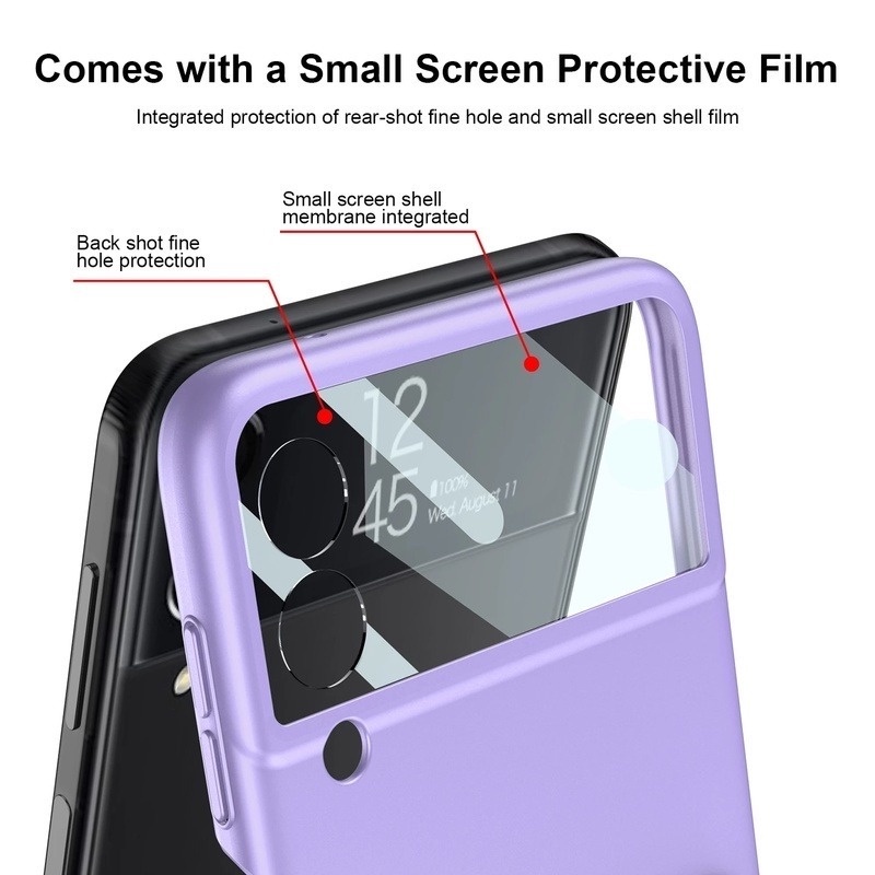 Casing Hard Case PC Ultra Tipis Anti Slip Dengan Strap Pergelangan Tangan Untuk Samsung Z Flip 3 5G