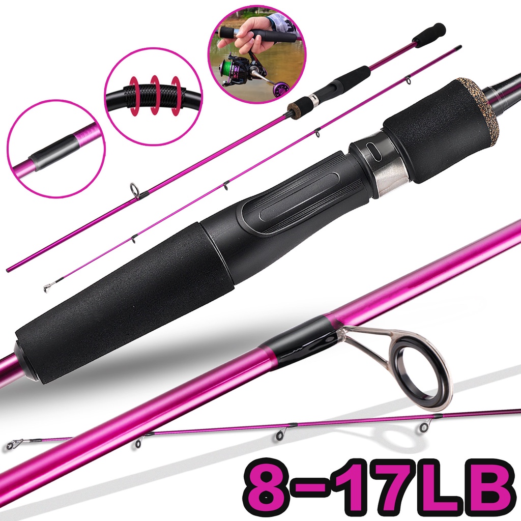 Sougayilang Fishing Rod 1.8-2.1m Spinning/Casting Fishing Rod M Power With Carbon Rod Body 2 Sections Rod Joran Pancing