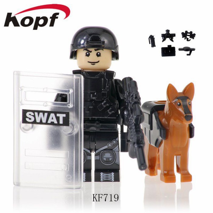 Lego  Swat Minifigure Army Police Soldier Military Polisi WW2