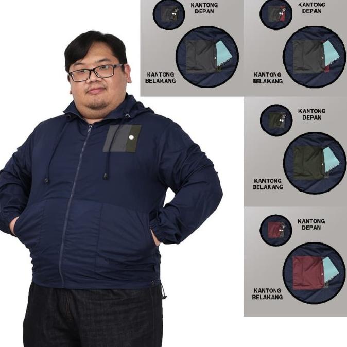 Jaket Parasut Jumbo Big Size Pria 2XL Hingga 5XL
