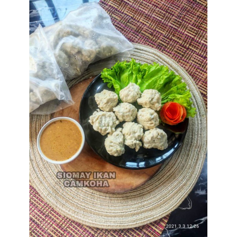 

Siomay Ikan Tuna Asli Frozen 15pcs Bonus Bumbu Kacang Tanpa Pengawet Halal 100%