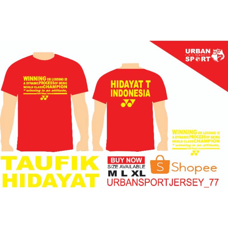 kaos taufik hidayat / baju taufik hidayat / kaos legenda bulutangkis badminton / taufik hidayat COD