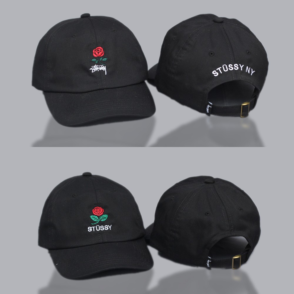 Topi Stussy Brooklyn & La Brea Rose Dad Hat Baseball Cap