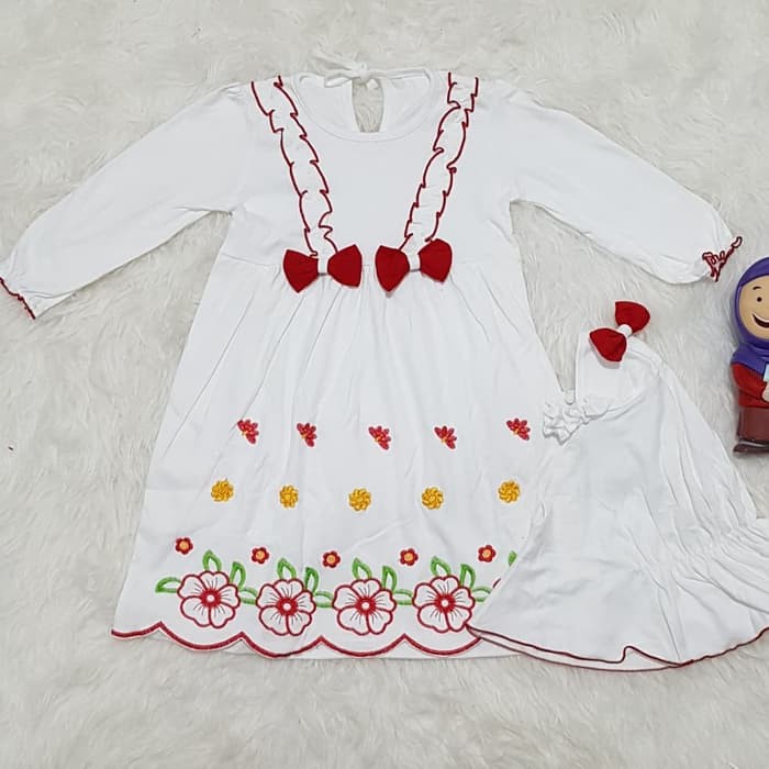 Sln397S Baju Muslim Fashion Anak Perempuan Gamis Brokat Kerudung 9443TD Baju Muslim Bayi Perempuan P