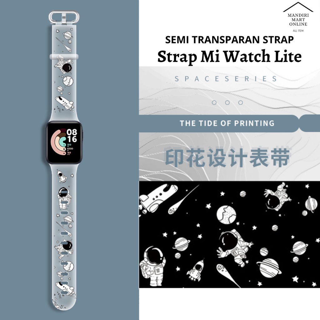 Strap Mi Watch Lite 1 2 Transparan Tali Pengganti Xiaomi Mi Watch Lite TPU Strap Motif Print Kartun Lucu