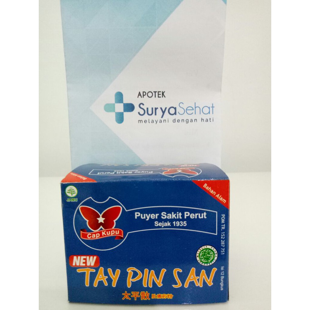 TAY PIN SAN Puyer Cap Kupu isi 12 Bungkus