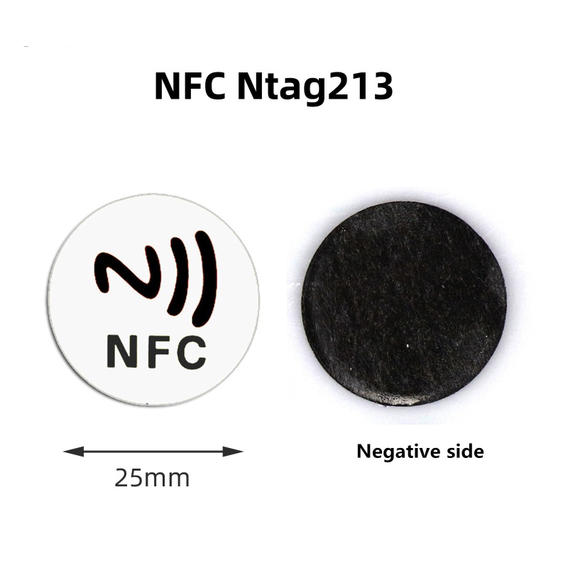 Stiker Tag NFC Bulat VIVI 25mm NTAG213 Perekat Anti Metal Universal Lable 6pcs