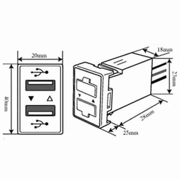 Charger USB 2 Port Mobil Toyota / Car Charger USB / Car USB Splitter