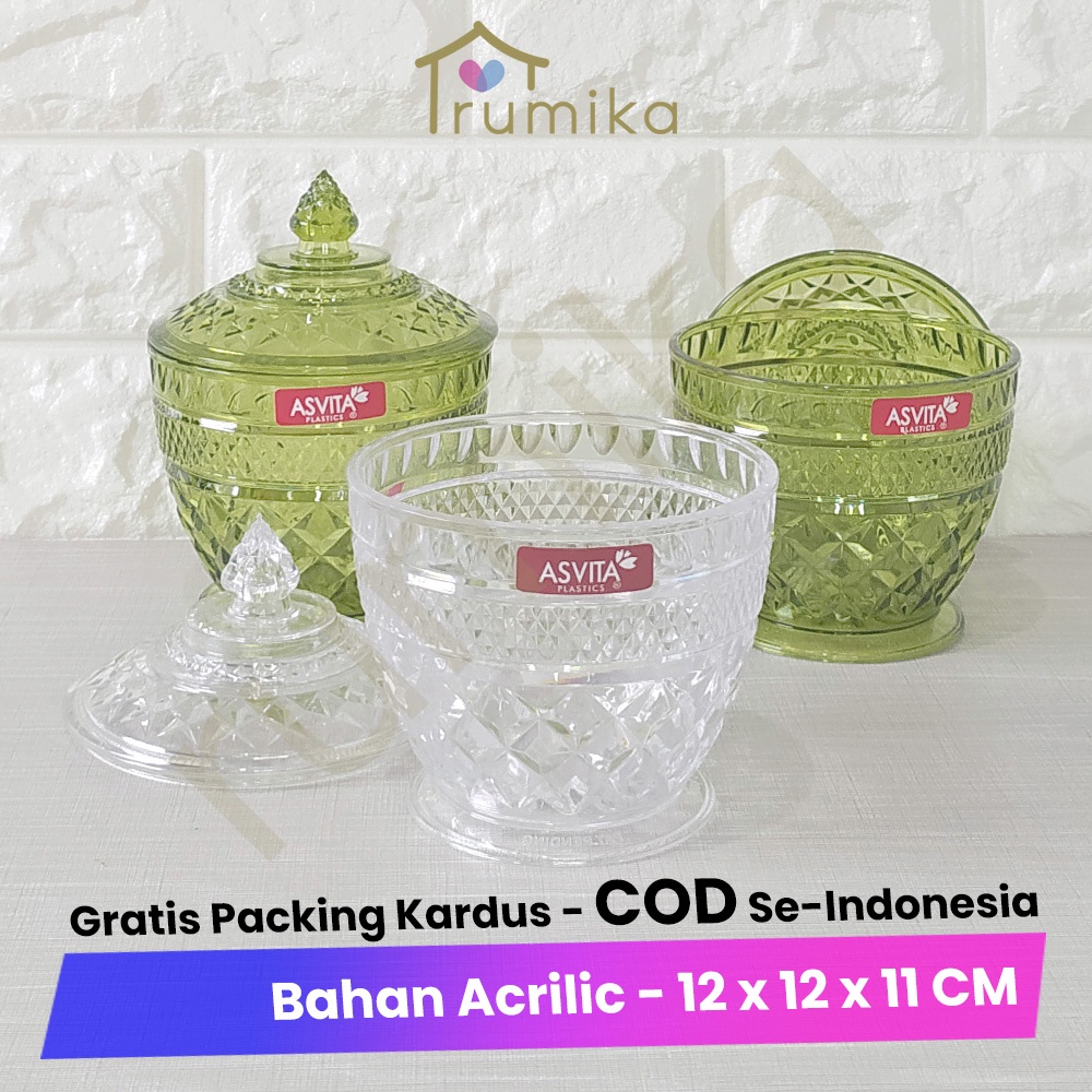 Toples Kristal Shafa / Tempat Permen Makanan Kue / Crystal Jar