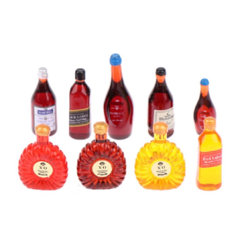 Miniature SET 9 pc Botol Beer / Wine / Whisky skala 1:12