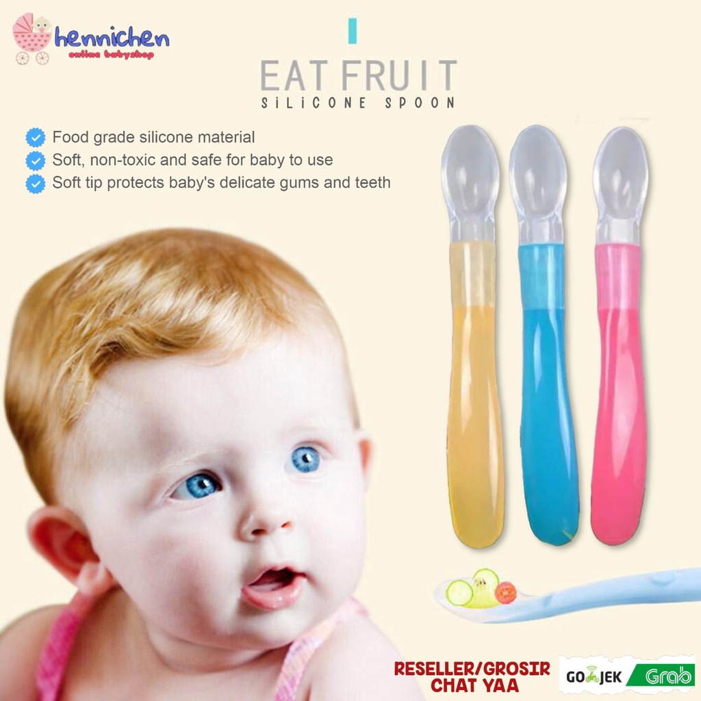 Silicone Spoon / Sendok Silikon Bayi Lembut