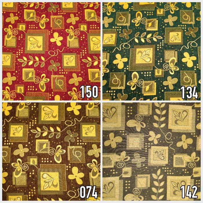 Kain Chenille Hikaron Meubel Sofa / Kursi Motif Abstrak - Timber