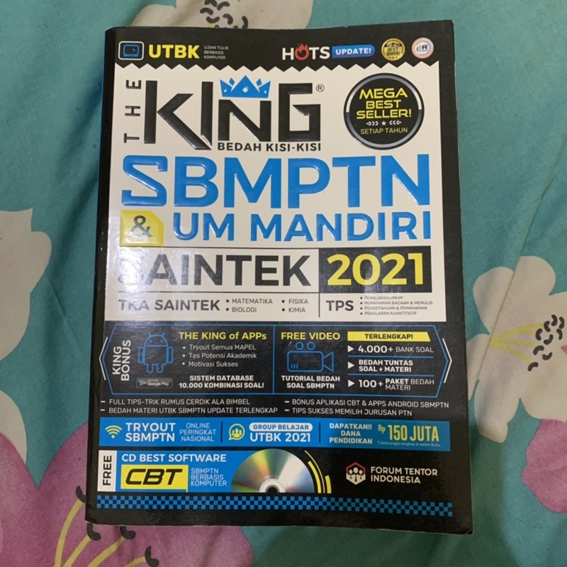 PRELOVED BUKU SBMPTN THE KING, MEGA BANK SOAL, WANGSIT, BUKU RUMUS. 20017&2021 SAINTEK (book only)