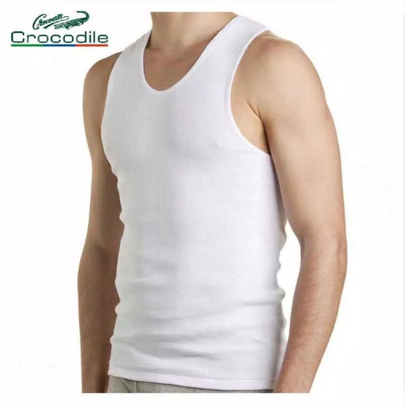 CROCODILE Kaos Dalam - Singlet Pria 808 Katun Polos Original