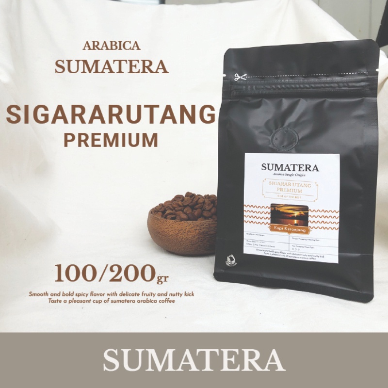 

Arabica Sumatera Sigararutang Premium Kopi Bean, Bubuk 100-200gr