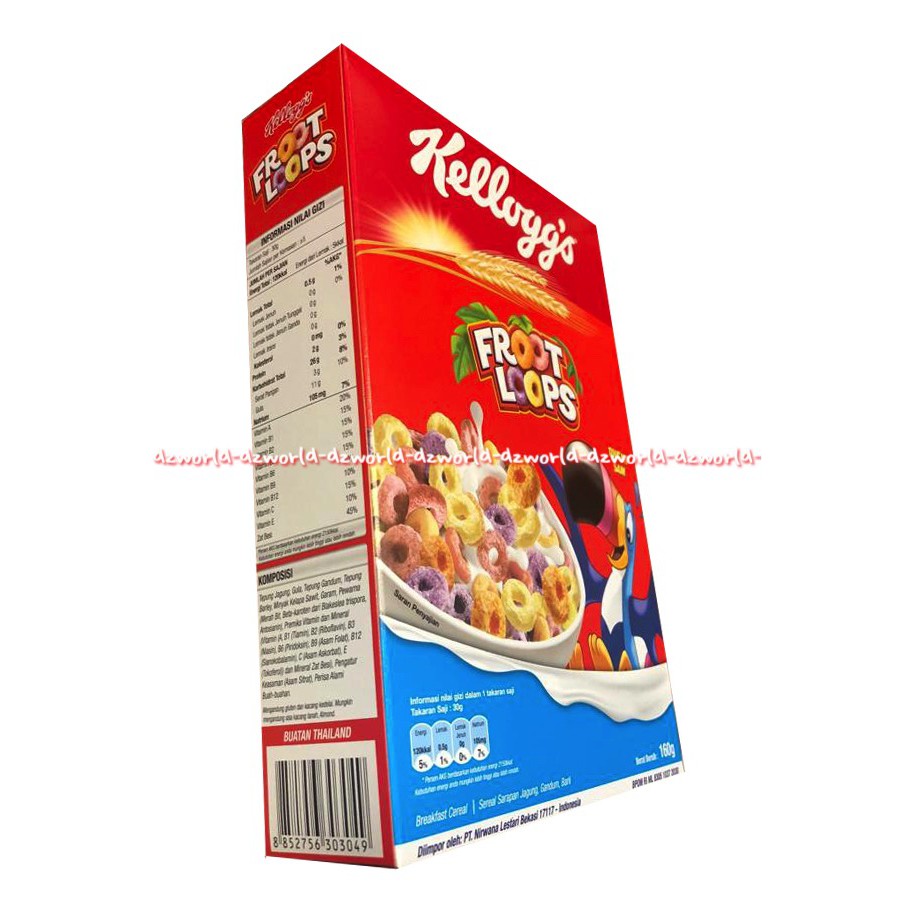 Kellogg's Froot Loops 160gr Makanan Sereal Rasa Buah Cereal Kellogs Kelog's Fruit Lops Sereal Instan Warna Warni Fruit Loop Cereal Fruit Rings Cereal Colorfull