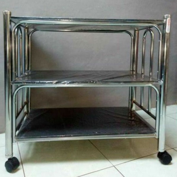 Rak/Meja TV Stainless, Roda, Murah, Palembang