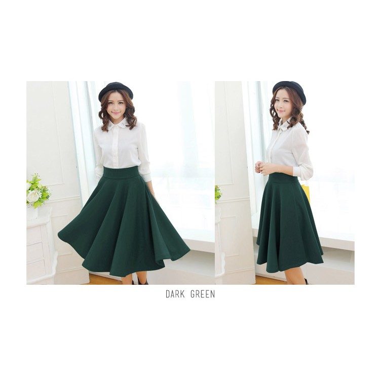 KARAKOREA 503 Super Flare Midi Skirt /Rok payung/Rok Lebar/Rok Scuba/Rok Midi