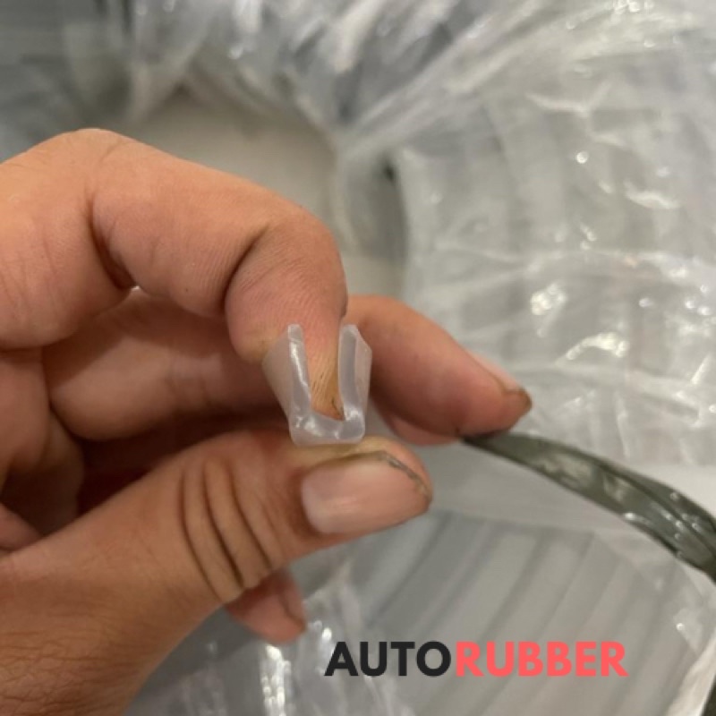 Karet List U Jepit Kaca Plat Bening Putih Transparan 4 Mm Mili