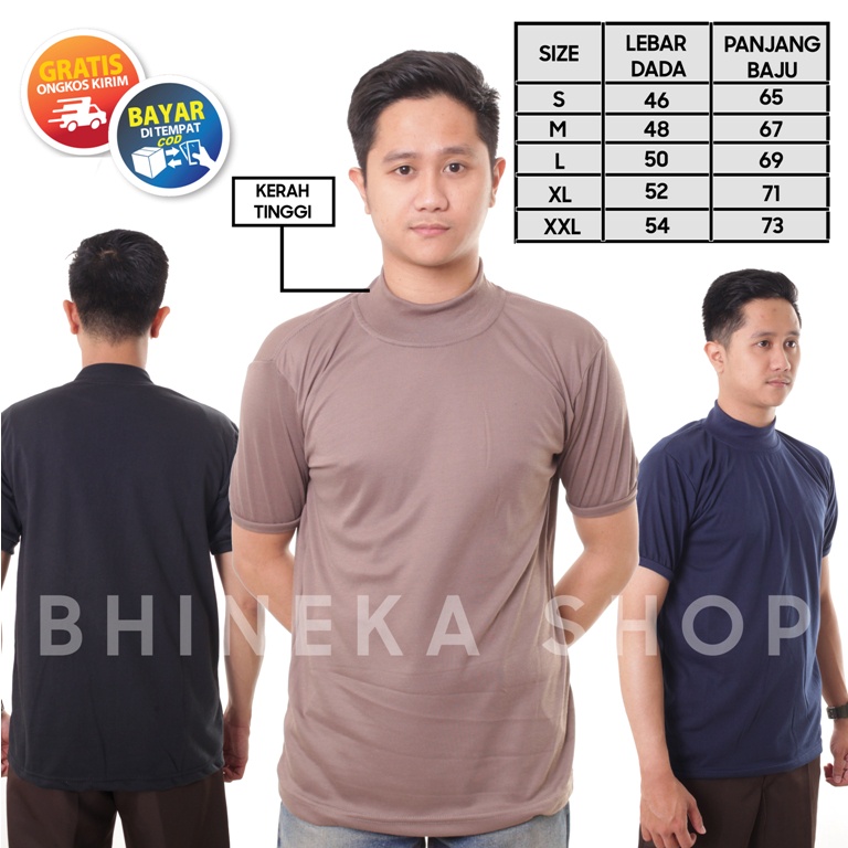 Polisi Kaos Security Kaos Satpam Polos Terbaru Kerah Tinggi Warna CREAM COKLAT HITAM NAVY