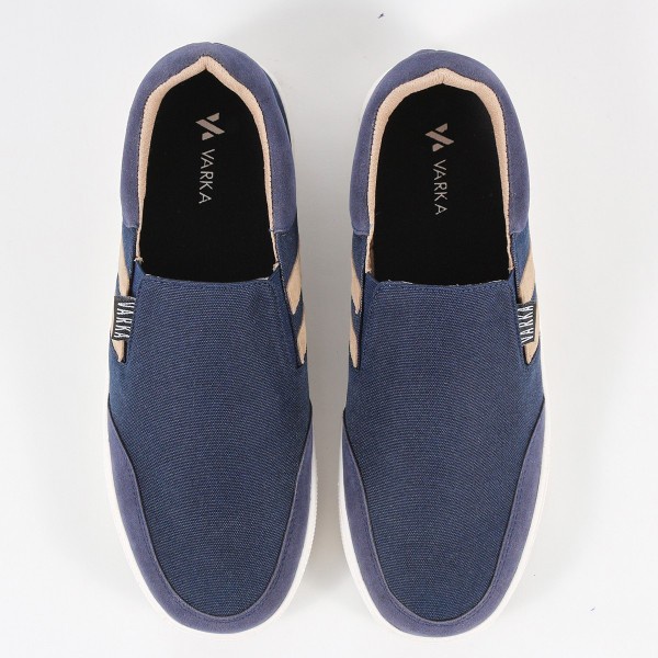 Sepatu Slip On Pria V 4747 Brand Varka Sepatu Kets Kuliah Kerja Hangout Harga Murah Berkualitas Warna Navy