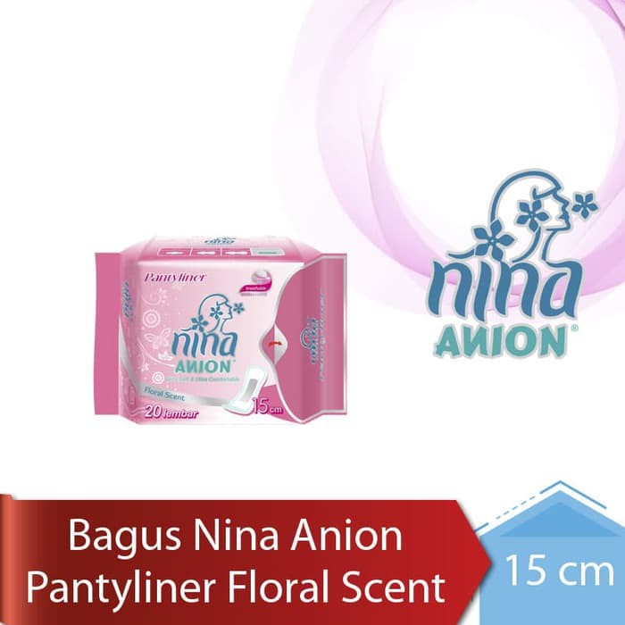 Nina Anion Panty Liner Floral Scent (Pink) 15 cm Pantyliner NinaAnion isi 20 pcs Panty liners 15cm