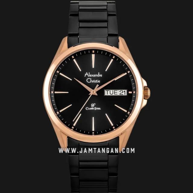 Alexandre Christie AC 8592 ME BBRBA Men Black Dial Black Stainless Steel