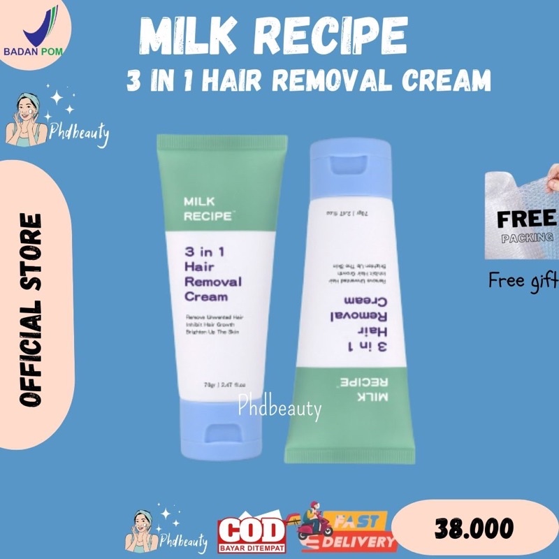 ‼️SIAP KIRIM‼️ Milk Recipe 4 in 1 Hair Removal Cream Krim Penghilang Bulu Perontok Milk Recipe Bright &amp; Smooth Axillary Cream Brightening Cream - Axilary Whitening Krim Pencerah Ketiak Selangkangan