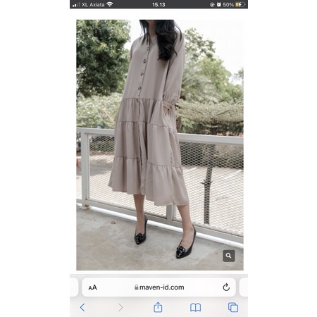 Maven Like New Leanore midi dress in mist khaky