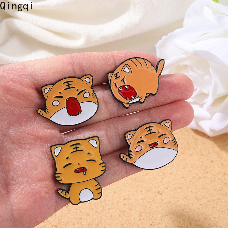 Bros Pin Enamel Desain Kartun Hewan Harimau Kecil Untuk Anak