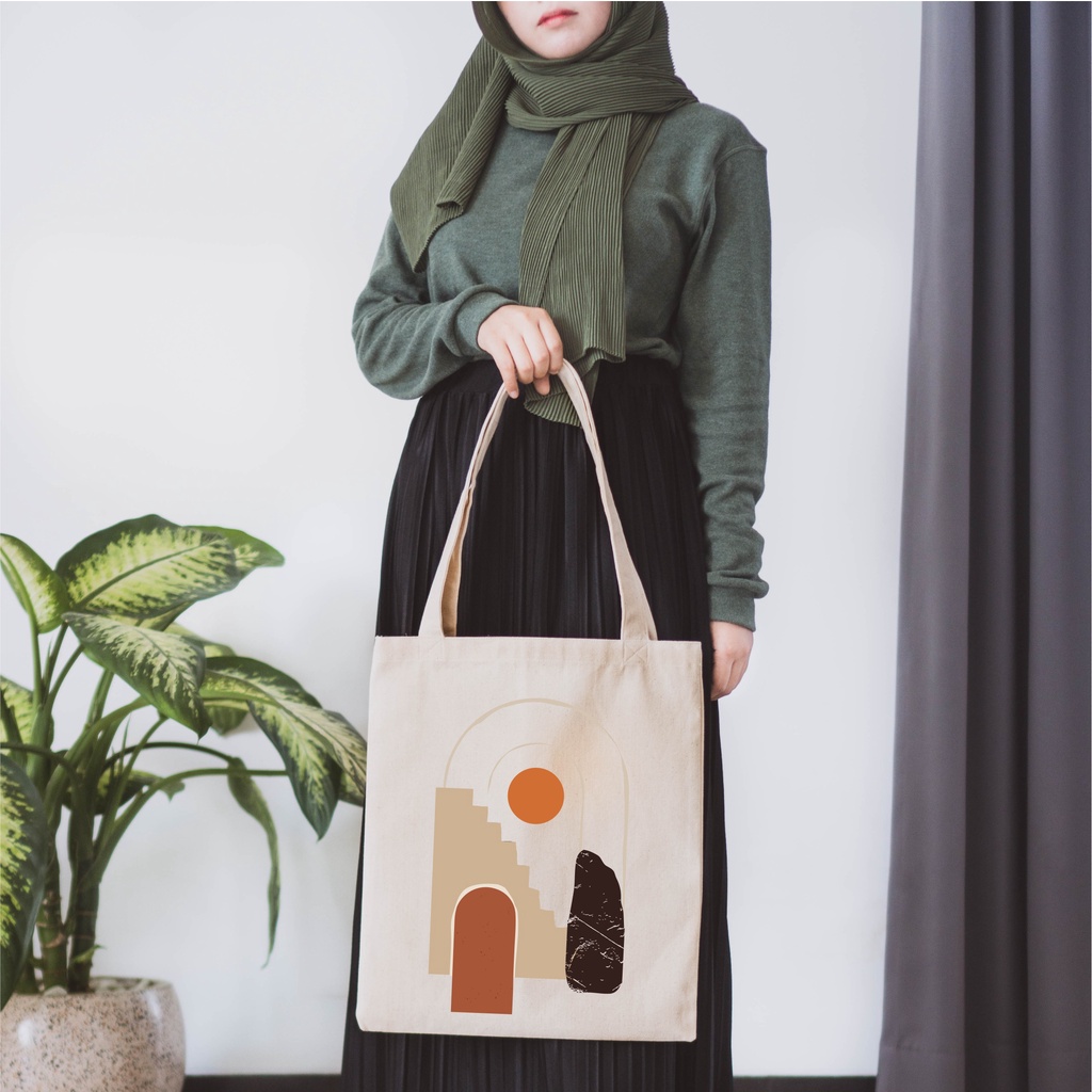 Sevine Totebag Kanvas Wanita Fashion Tas Tote Bag Laptop Motif Nordic - KNP7