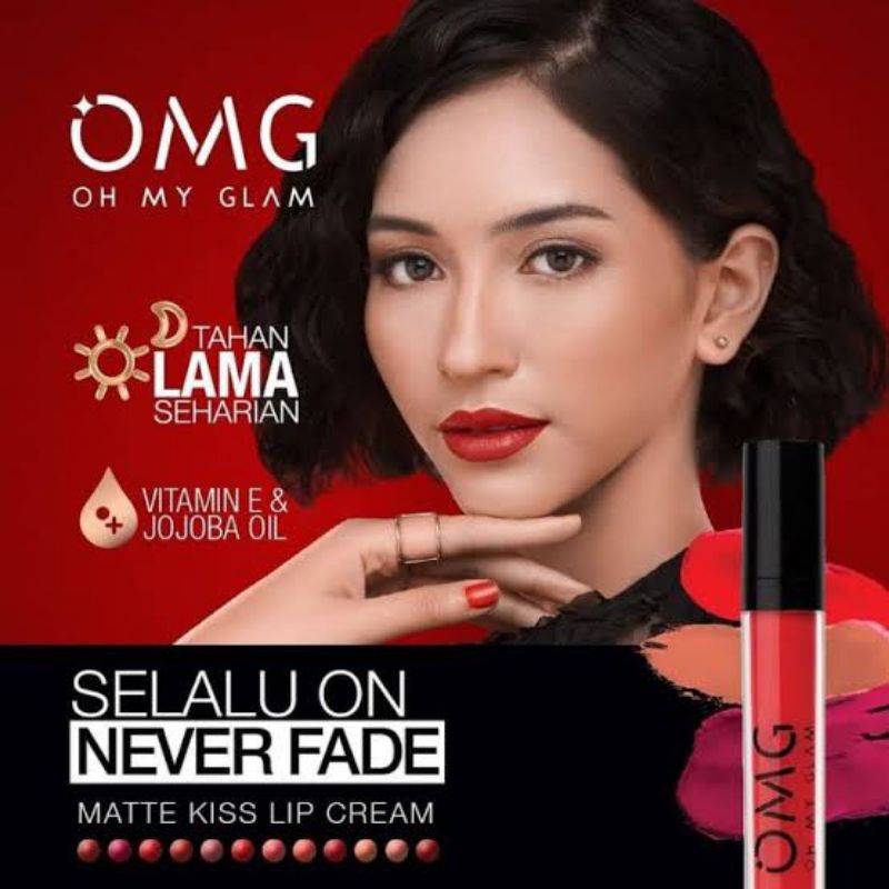 Lipstik OMG#Lipstik Oh My Glam,Lipcream OhMyGlam,#Gincu Wanita#Lipstik Matte.