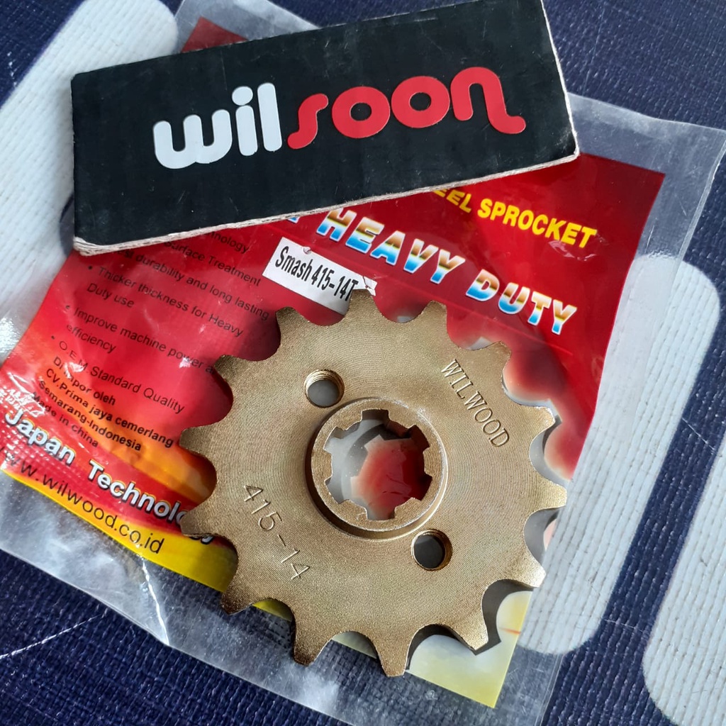 Gir Gear Depan / Gigi Front Sprocket Suzuki Smash 415 - 14T Wilwood Gold Baja-2