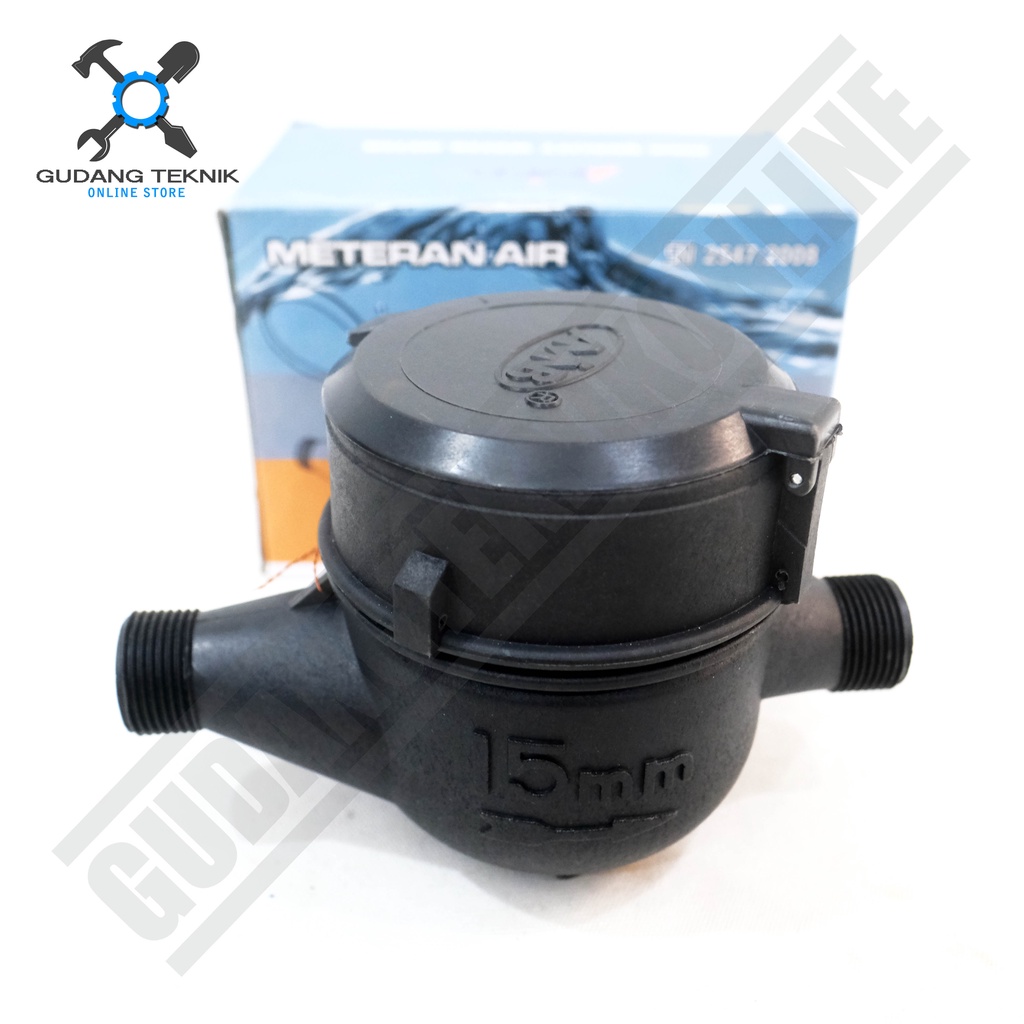 Meteran Air Pam 4 Jarum 1/2&quot; Body Plastik AMINB AMNB / Water Meter Ledeng Pdam 0.5 Inch SNI Body Bodi Besi AMNB