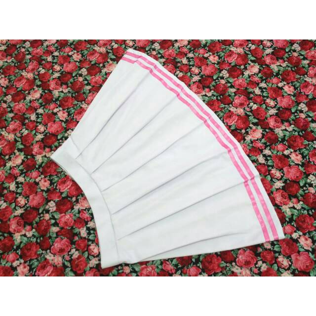 Mini Skirt white ~ pink line