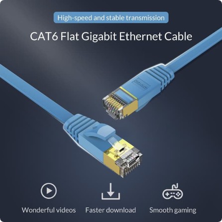 Orico PUG-GC6B-100 Kabel Lan Cat 6 10M RJ45 Gigabit Ethernet 10 Meter Flat Cat6