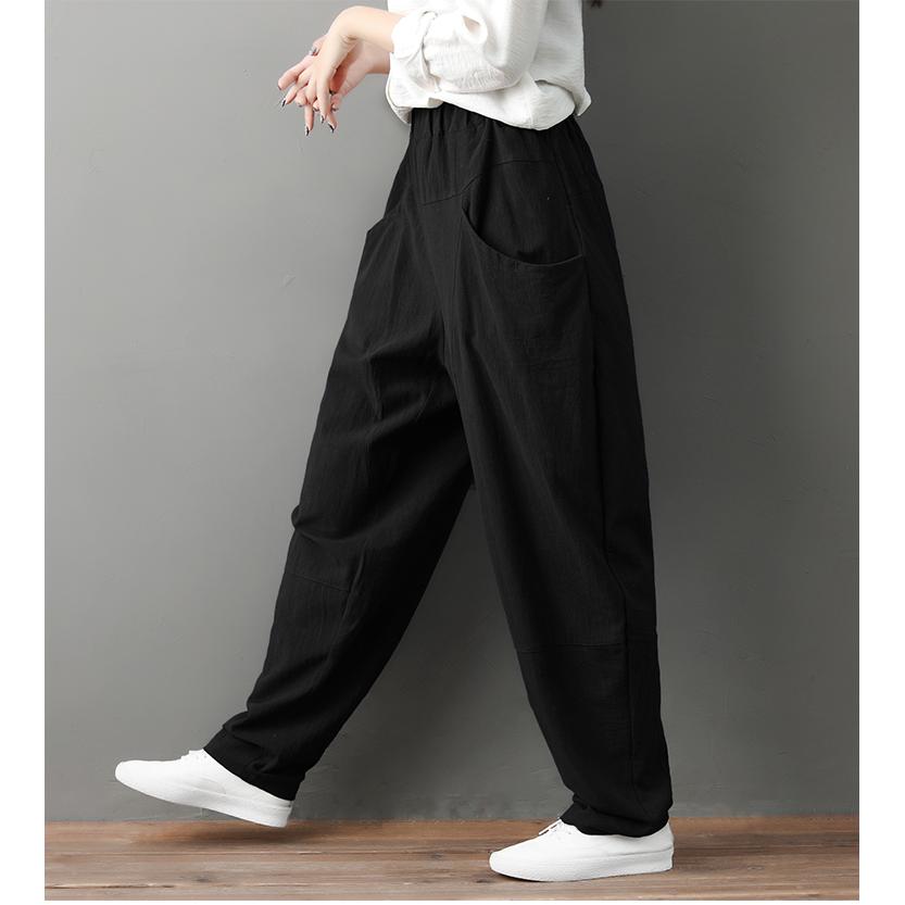  Baggy  Pants  Celana  Panjang Nine Lebar Casual Bahan  Katun  