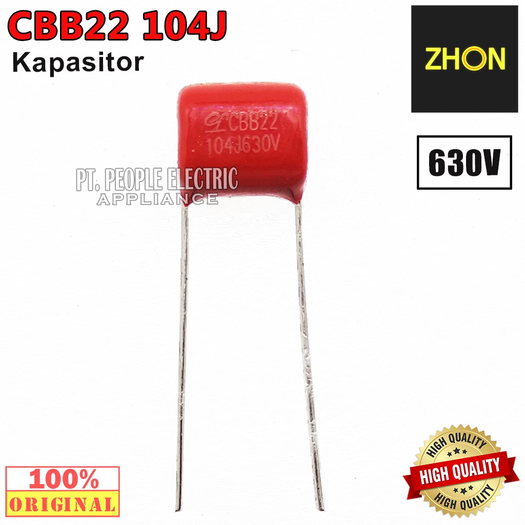 Kapasitor Capasitor Milar CBB22 104J 630V P10