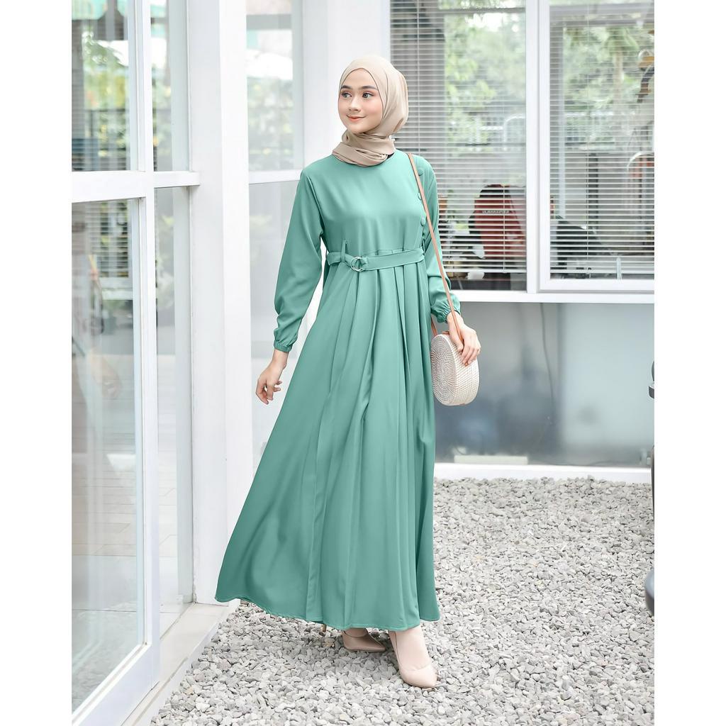 Demore Nahya Dress Muslim Maxy Gamis Kancing