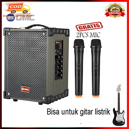 Speaker Portable GMC 899P Bluetooth Karaoke 2 Mic Wireless High Power