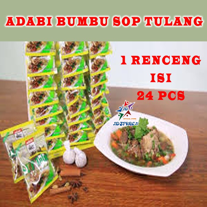 

24 Pcs Bumbu sop tulang instan adabi malaysia 13 Gram atau Sop Iga