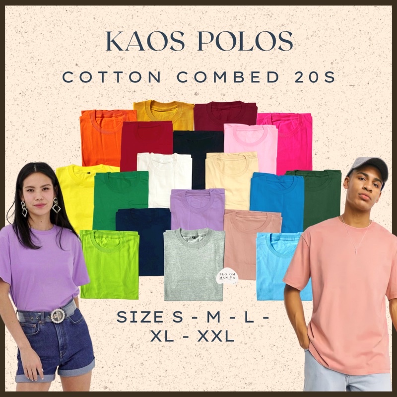 [TEBAL] BLOOMANIA Kaos Polos Lengan Pendek COTTON COMBED 20s