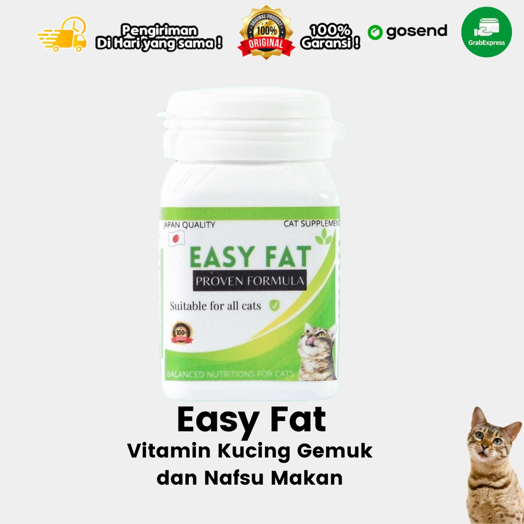 Vitamin Kucing Gemuk untuk Nafsu Makan Bulu Rontok Gondrong Easy Fat