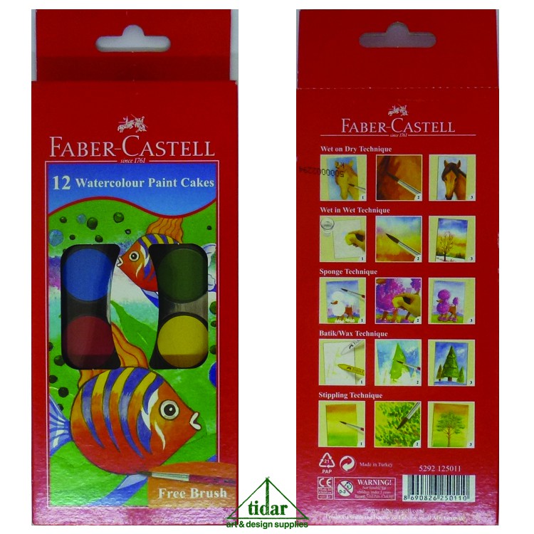

Cat Air / Faber Castell Watercolour Paint Cake / Watercolor 12 Warna