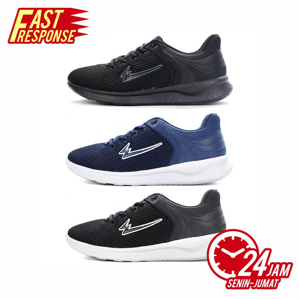  SEPATU  CASUAL EAGLE BELLAGIO  HITAM HITAM BIRU TUA PUTIH 