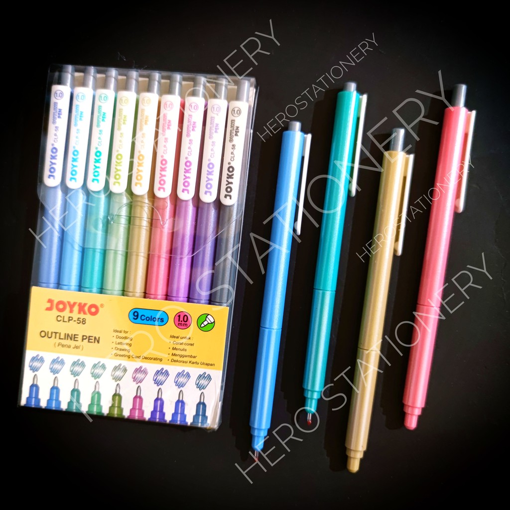 

Outline color pen pena gel joyko set 9 warna CLP-58