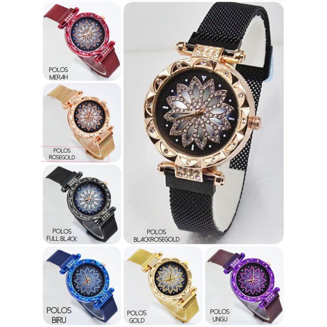 Jam Tangan wanita CH Polos rantai magnet premium ANTI AIR IMPORT