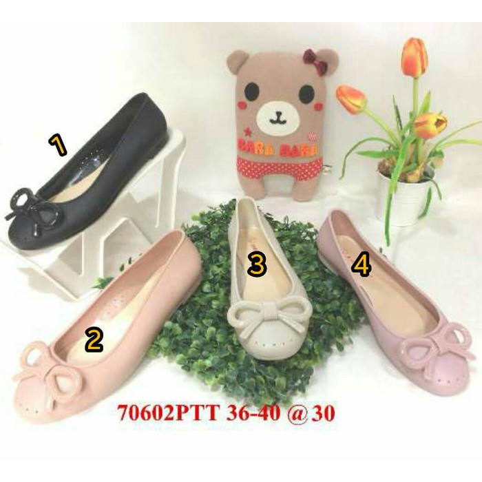 jelly shoes barabara sepatu wanita karet import flat shoes 70602ptt