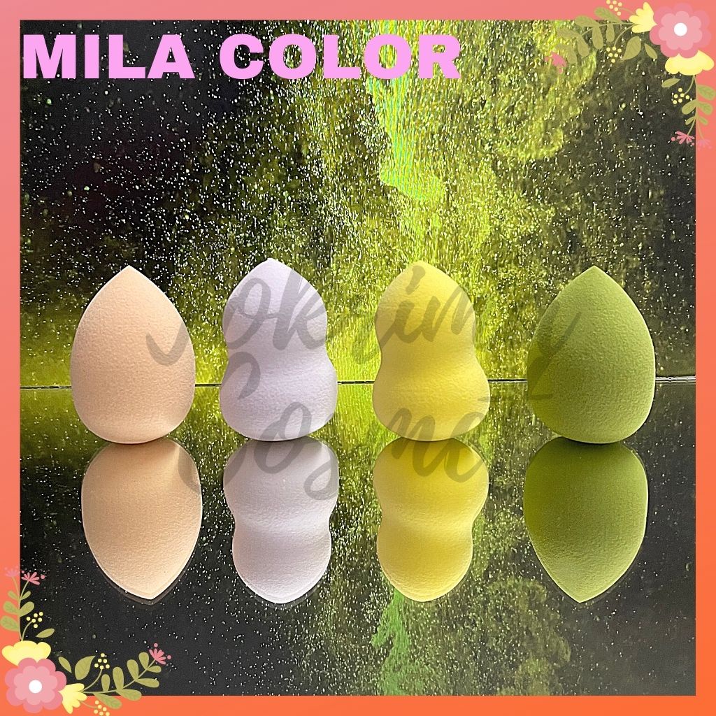 MILA COLOR [4Pcs/Set Spons Beauty Blender Sponge /Make Up Tools / Spons Blender / Spon Makeup Foundation / Bedak / TOKRIMACOSMET