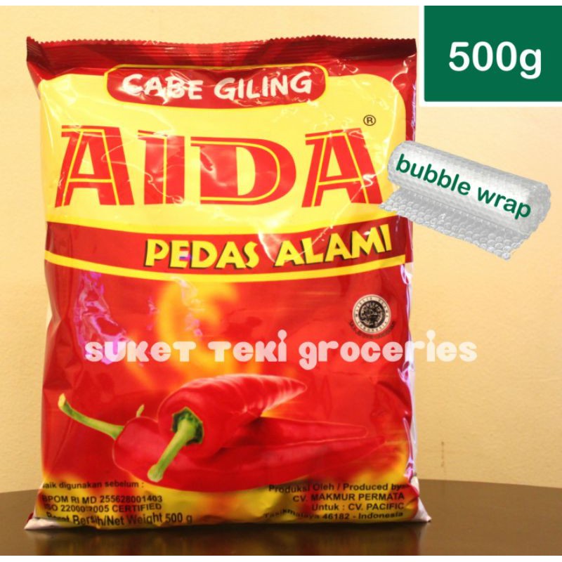 Cabe Bubuk Giling Aida 500 gr Bumbu Tabur Cabai Asli Premium READY